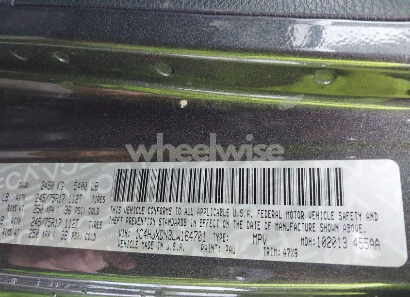 Photo 9 of 2020 Jeep Wrangler UNLIMITED SPORT S 4X4 (VIN 1C4HJXDN3LW164701)