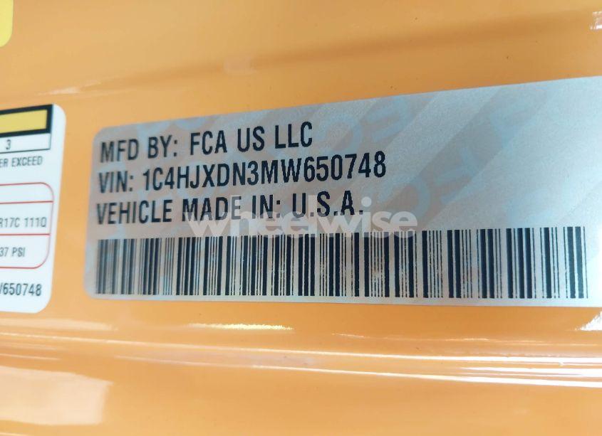 Photo 9 of 2021 Jeep Wrangler UNLIMITED WILLYS 4X4 (VIN 1C4HJXDN3MW650748)