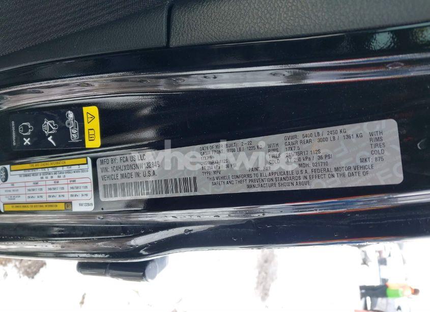 Photo 9 of 2022 Jeep Wrangler UNLIMITED SPORT S 4X4 (VIN 1C4HJXDN3NW132849)