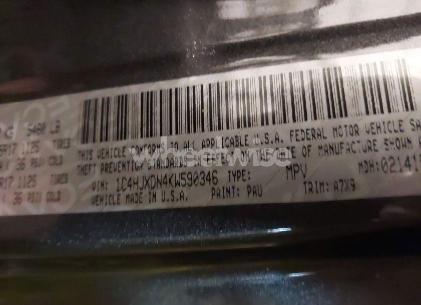 Photo 9 of 2019 Jeep Wrangler UNLIMITED SPORT S 4X4 (VIN 1C4HJXDN4KW590346)