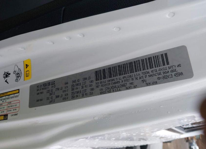 Photo 9 of 2020 Jeep Wrangler UNLIMITED SPORT ALTITUDE 4X4 (VIN 1C4HJXDN4LW120867)