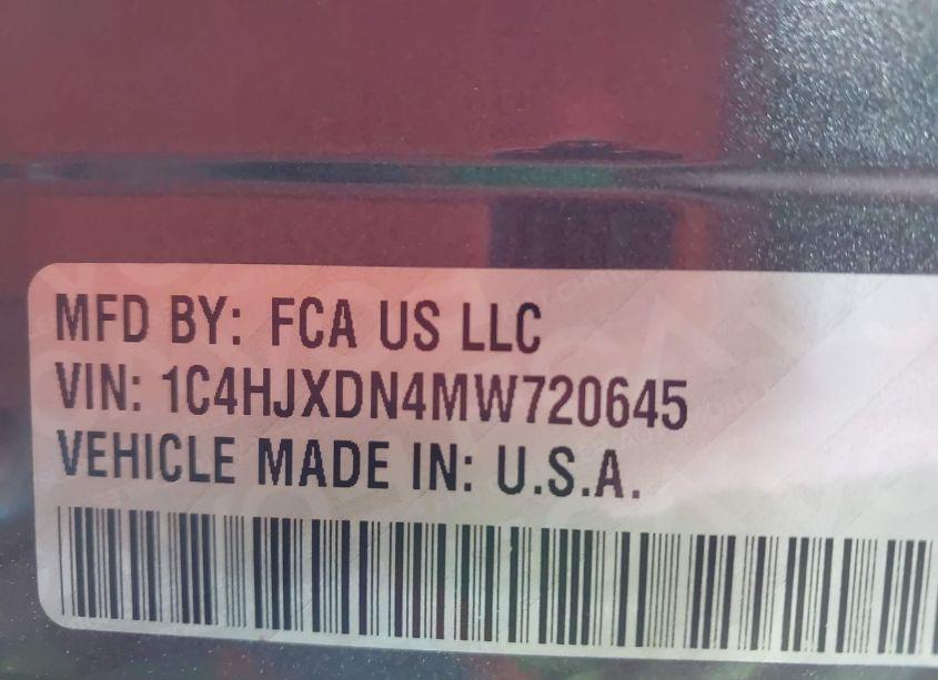 Photo 9 of 2021 Jeep Wrangler UNLIMITED SPORT S 4X4 (VIN 1C4HJXDN4MW720645)