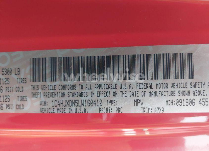 Photo 9 of 2020 Jeep Wrangler UNLIMITED SPORT S 4X4 (VIN 1C4HJXDN5LW160410)