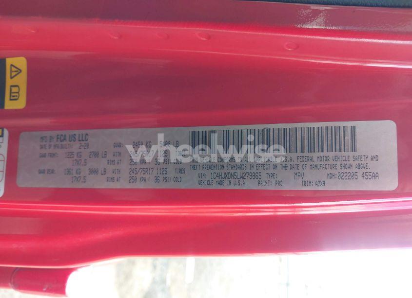 Photo 9 of 2020 Jeep Wrangler UNLIMITED SPORT S 4X4 (VIN 1C4HJXDN5LW279865)