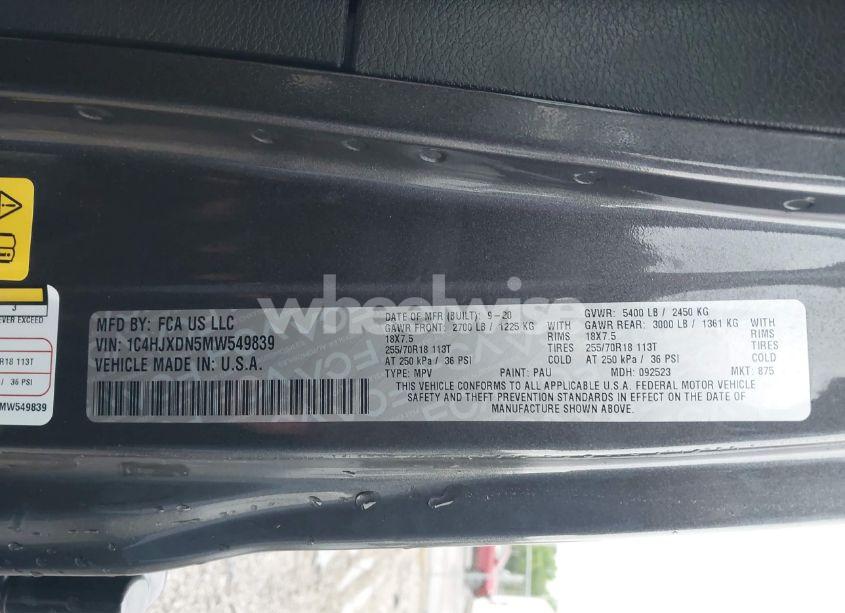 Photo 9 of 2021 Jeep Wrangler UNLIMITED 80TH ANNIVERSARY 4X4 (VIN 1C4HJXDN5MW549839)