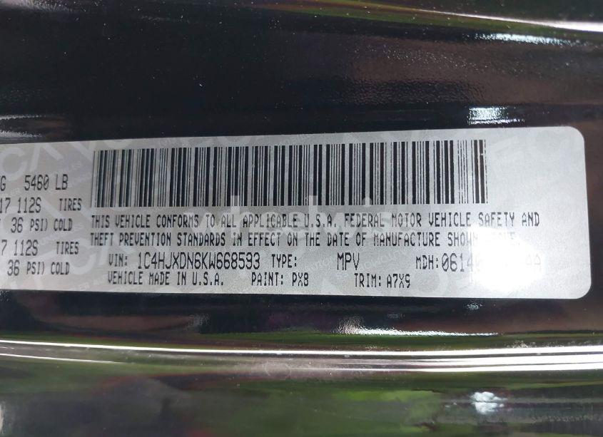 Photo 9 of 2019 Jeep Wrangler UNLIMITED SPORT S 4X4 (VIN 1C4HJXDN6KW668593)