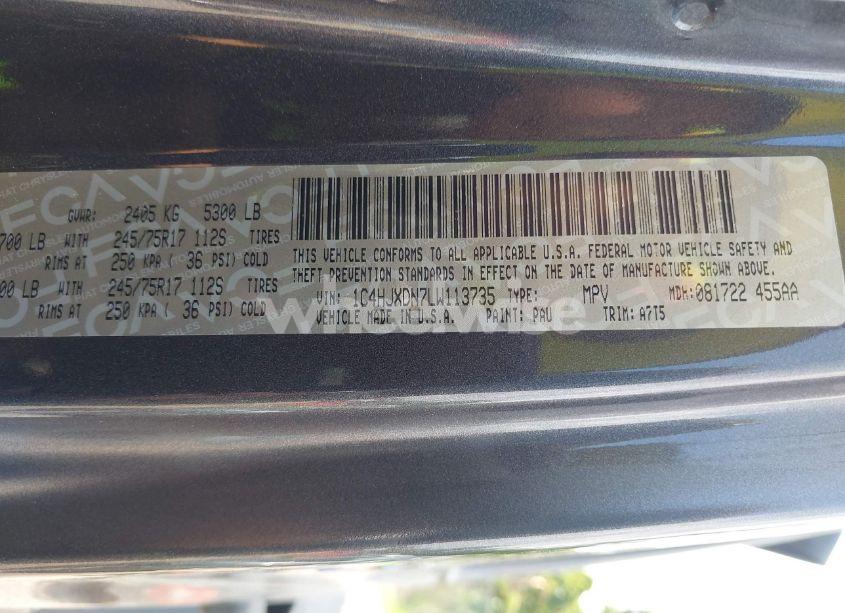 Photo 9 of 2020 Jeep Wrangler UNLIMITED SPORT S 4X4 (VIN 1C4HJXDN7LW113735)