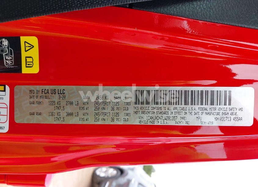 Photo 9 of 2020 Jeep Wrangler UNLIMITED SPORT S 4X4 (VIN 1C4HJXDN7LW281357)