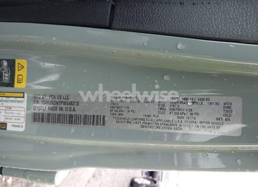 Photo 9 of 2023 Jeep Wrangler 4-DOOR SPORT 4X4 (VIN 1C4HJXDN7PW546218)