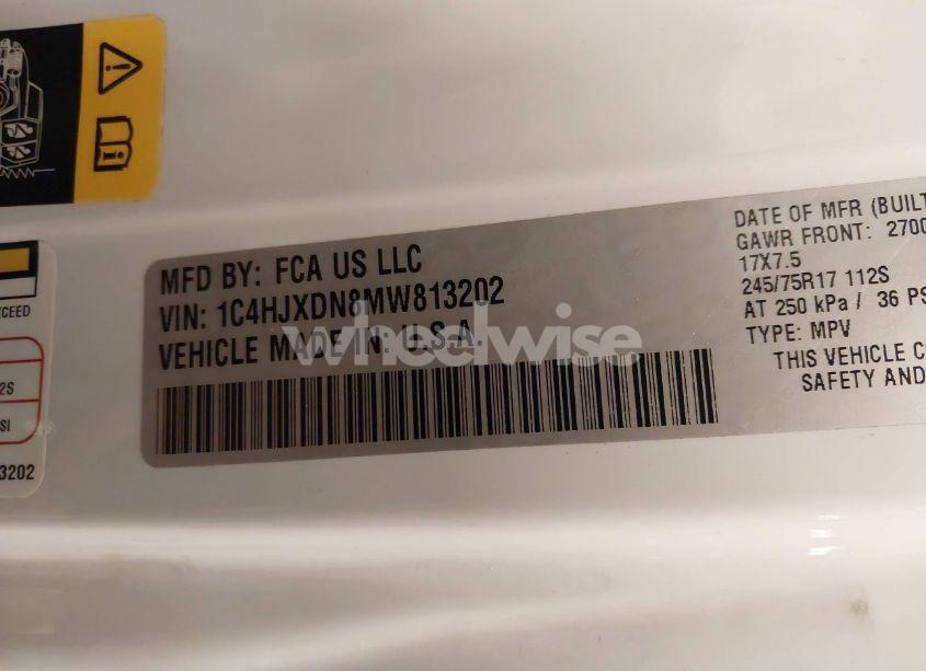 Photo 9 of 2021 Jeep Wrangler UNLIMITED SPORT S 4X4 (VIN 1C4HJXDN8MW813202)