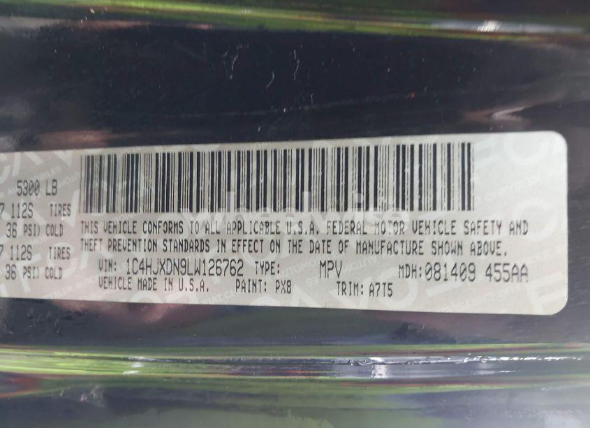 Photo 9 of 2020 Jeep Wrangler UNLIMITED SPORT S 4X4 (VIN 1C4HJXDN9LW126762)