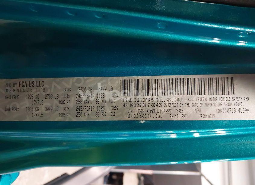 Photo 9 of 2020 Jeep Wrangler UNLIMITED SPORT S 4X4 (VIN 1C4HJXDN9LW194222)