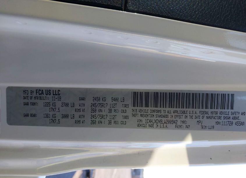 Photo 9 of 2020 Jeep Wrangler UNLIMITED FREEDOM 4X4 (VIN 1C4HJXDN9LW200942)