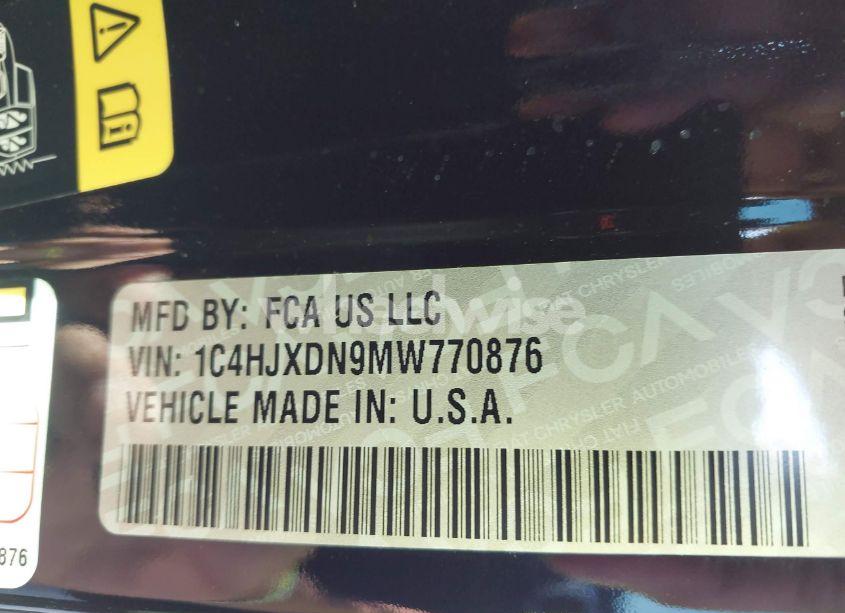 Photo 9 of 2021 Jeep Wrangler UNLIMITED SPORT S 4X4 (VIN 1C4HJXDN9MW770876)