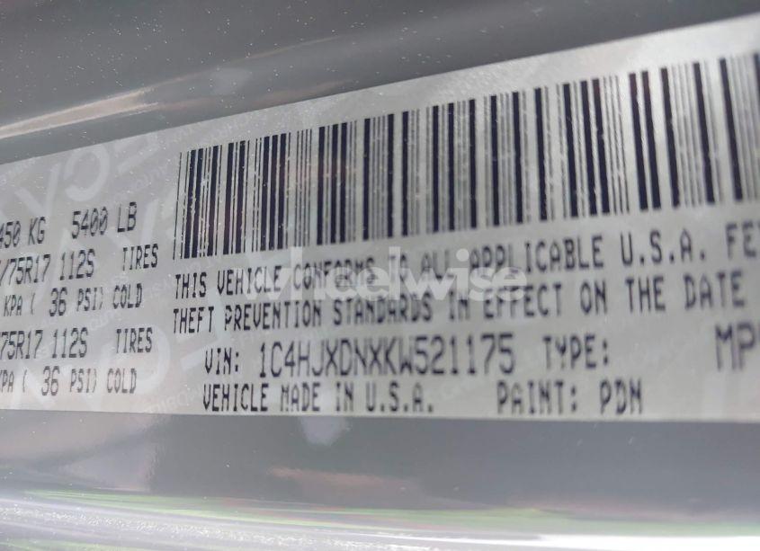 Photo 9 of 2019 Jeep Wrangler UNLIMITED SPORT S 4X4 (VIN 1C4HJXDNXKW521175)