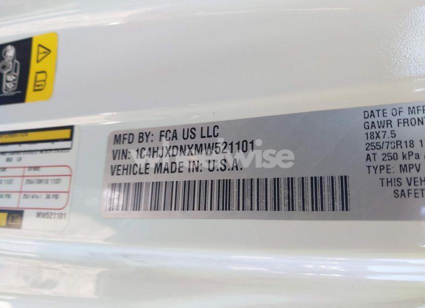 Photo 9 of 2021 Jeep Wrangler UNLIMITED SPORT ALTITUDE 4X4 (VIN 1C4HJXDNXMW521101)