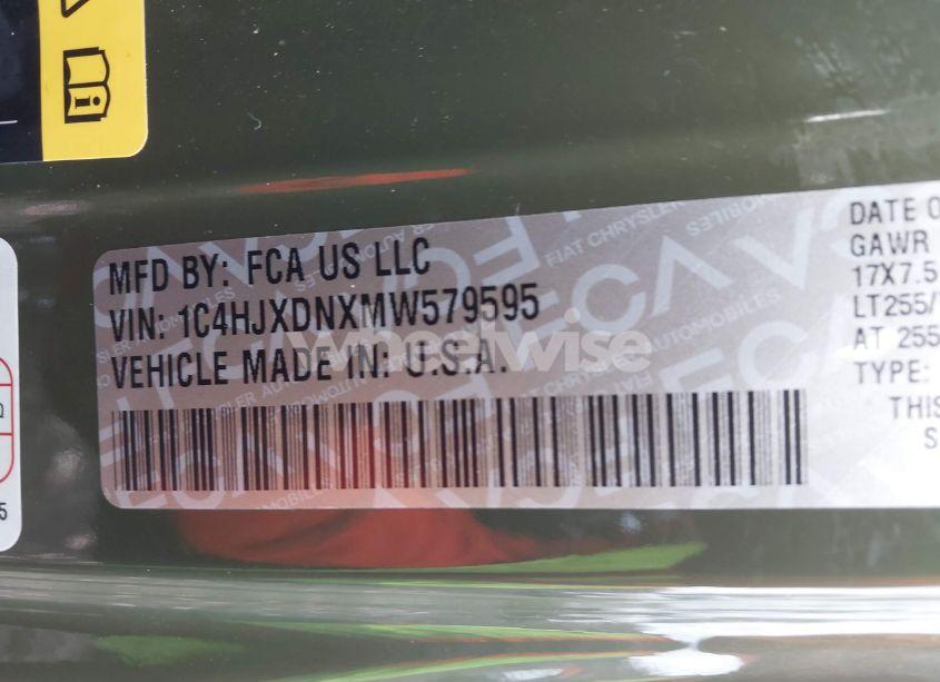 Photo 9 of 2021 Jeep Wrangler UNLIMITED WILLYS 4X4 (VIN 1C4HJXDNXMW579595)