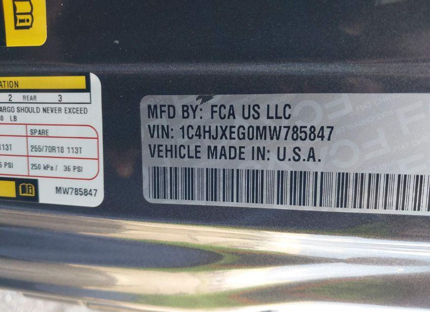 Photo 9 of 2021 Jeep Wrangler UNLIMITED SAHARA ALTITUDE 4X4 (VIN 1C4HJXEG0MW785847)