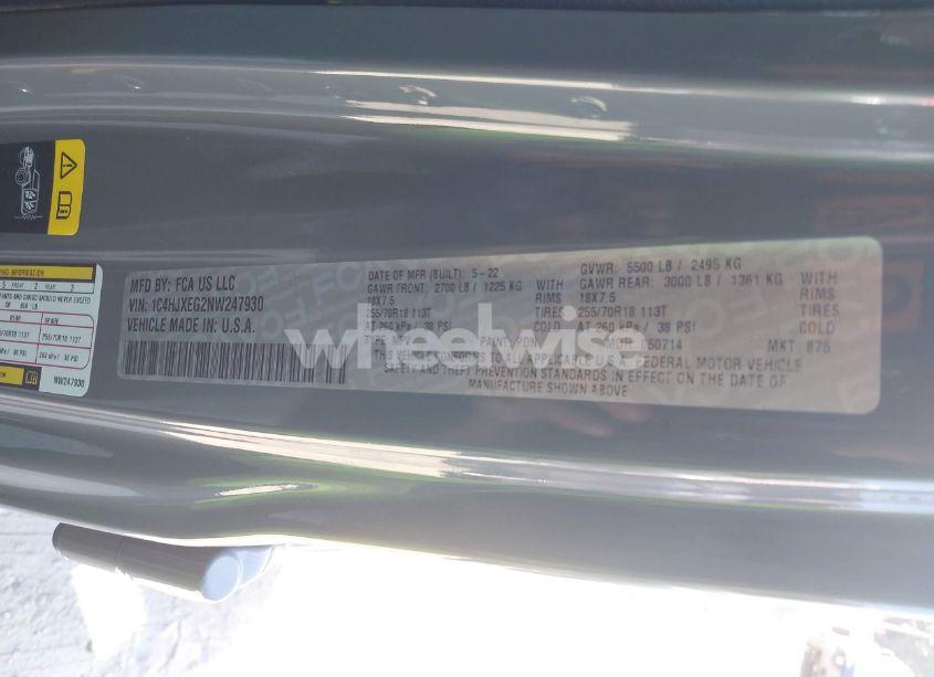 Photo 9 of 2022 Jeep Wrangler UNLIMITED SAHARA 4X4 (VIN 1C4HJXEG2NW247930)