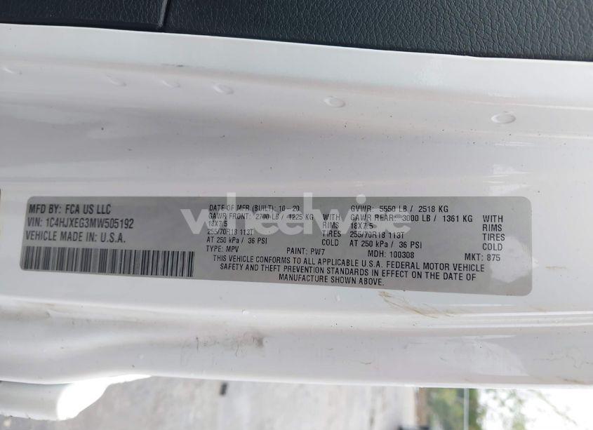 Photo 9 of 2021 Jeep Wrangler UNLIMITED SAHARA ALTITUDE 4X4 (VIN 1C4HJXEG3MW505192)