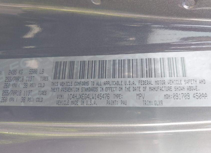 Photo 9 of 2020 Jeep Wrangler UNLIMITED SAHARA ALTITUDE 4X4 (VIN 1C4HJXEG4LW145476)