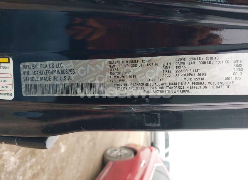 Photo 9 of 2021 Jeep Wrangler UNLIMITED SAHARA ALTITUDE 4X4 (VIN 1C4HJXEG4MW603793)