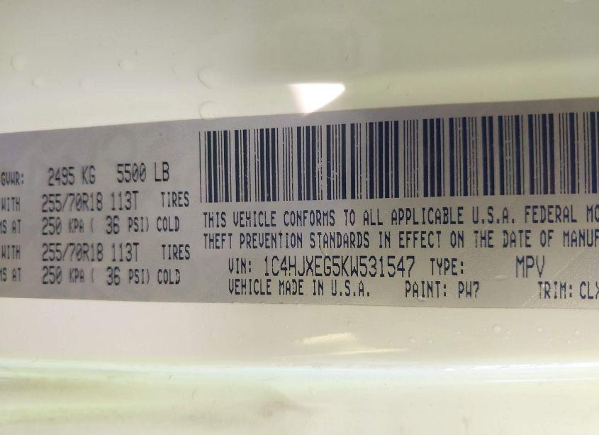 Photo 9 of 2019 Jeep Wrangler UNLIMITED SAHARA 4X4 (VIN 1C4HJXEG5KW531547)