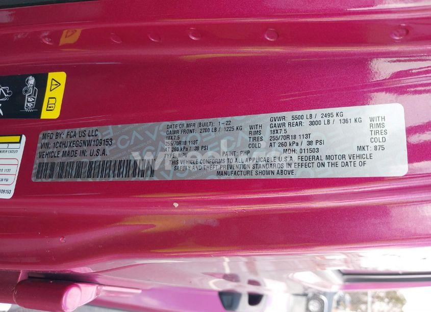 Photo 9 of 2022 Jeep Wrangler UNLIMITED SAHARA 4X4 (VIN 1C4HJXEG5NW109153)