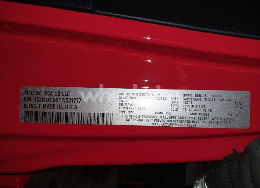 Photo 9 of 2023 Jeep Wrangler 4-DOOR SAHARA 4X4 (VIN 1C4HJXEG5PW501777)