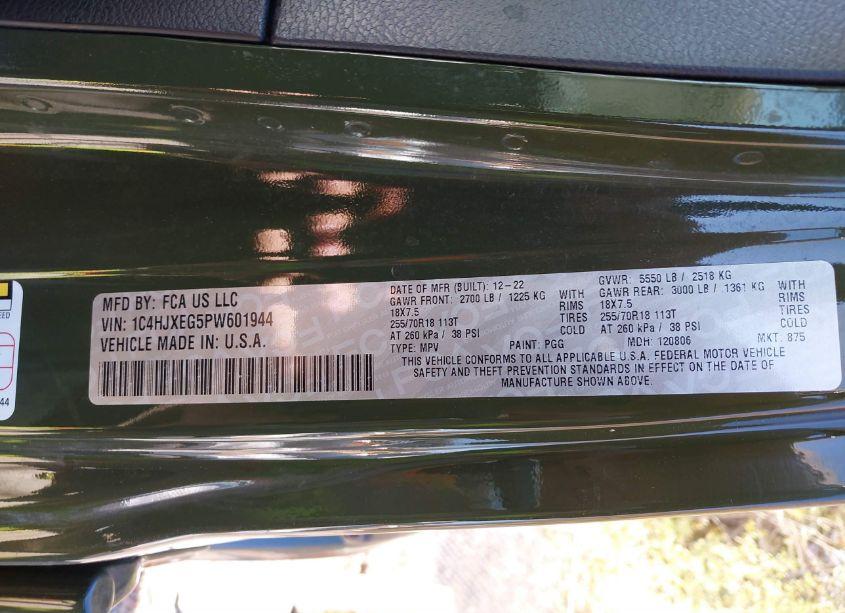 Photo 9 of 2023 Jeep Wrangler 4-DOOR SAHARA 4X4 (VIN 1C4HJXEG5PW601944)