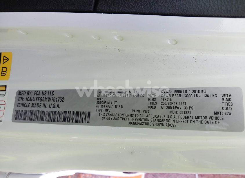 Photo 9 of 2021 Jeep Wrangler UNLIMITED SAHARA 4X4 (VIN 1C4HJXEG6MW751752)