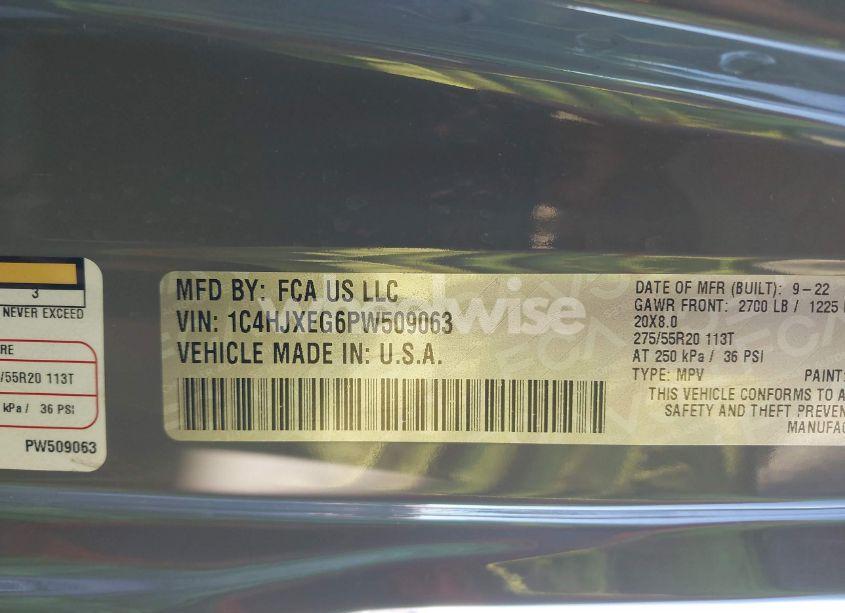 Photo 9 of 2023 Jeep Wrangler 4-DOOR HIGH ALTITUDE 4X4 (VIN 1C4HJXEG6PW509063)