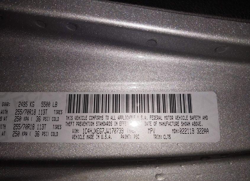 Photo 9 of 2018 Jeep Wrangler UNLIMITED SAHARA 4X4 (VIN 1C4HJXEG7JW170739)