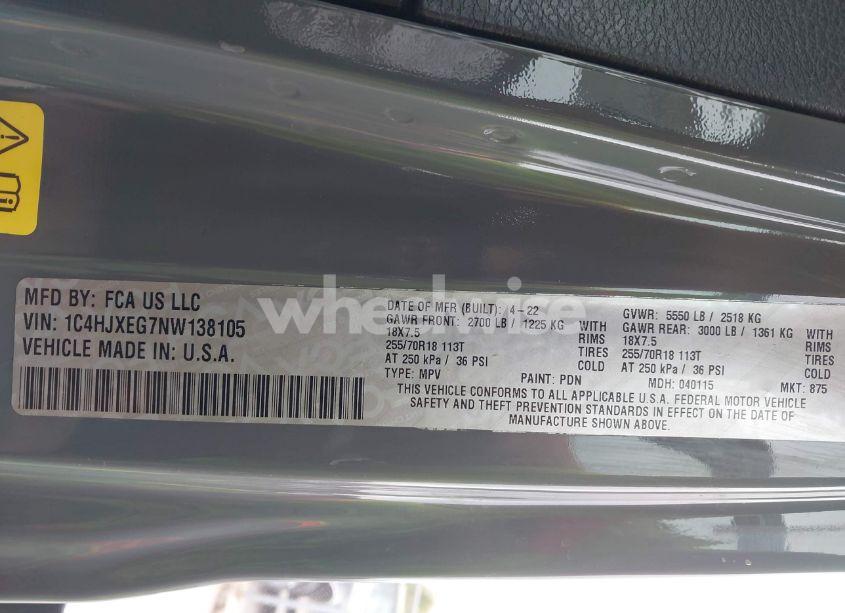 Photo 9 of 2022 Jeep Wrangler UNLIMITED SAHARA 4X4 (VIN 1C4HJXEG7NW138105)