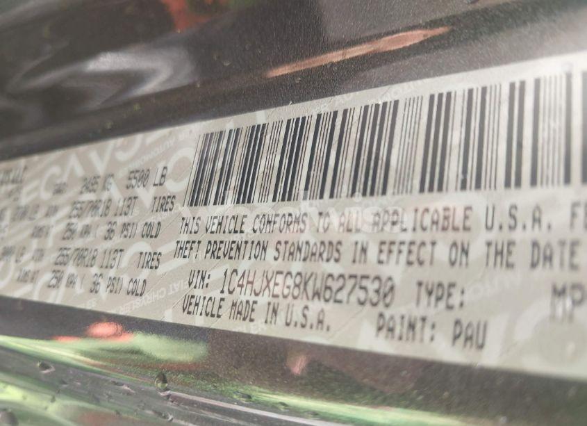 Photo 9 of 2019 Jeep Wrangler UNLIMITED SAHARA 4X4 (VIN 1C4HJXEG8KW627530)