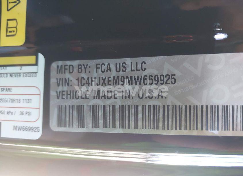 Photo 9 of 2021 Jeep Wrangler UNLIMITED SAHARA 4X4 (VIN 1C4HJXEM9MW669925)