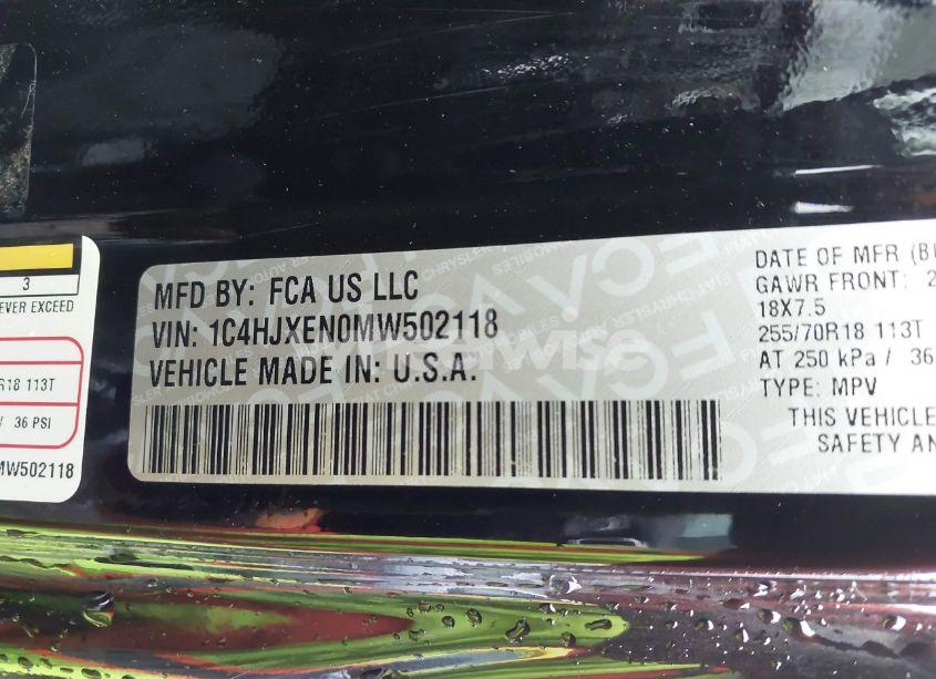 Photo 9 of 2021 Jeep Wrangler UNLIMITED SAHARA 4X4 (VIN 1C4HJXEN0MW502118)