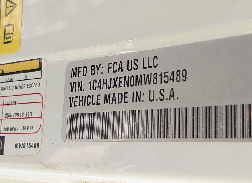 Photo 9 of 2021 Jeep Wrangler UNLIMITED SAHARA 4X4 (VIN 1C4HJXEN0MW815489)