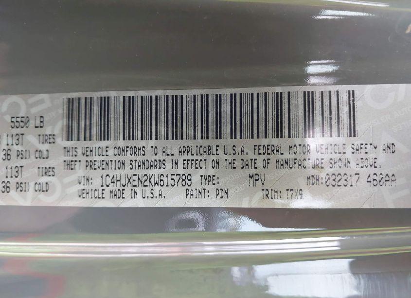 Photo 9 of 2019 Jeep Wrangler UNLIMITED SAHARA 4X4 (VIN 1C4HJXEN2KW615789)