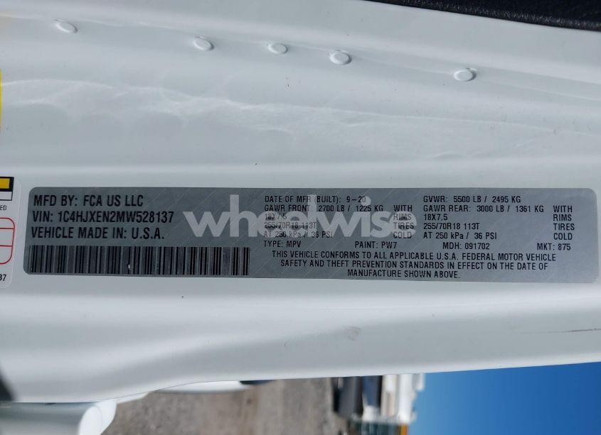 Photo 9 of 2021 Jeep Wrangler UNLIMITED SAHARA ALTITUDE 4X4 (VIN 1C4HJXEN2MW528137)