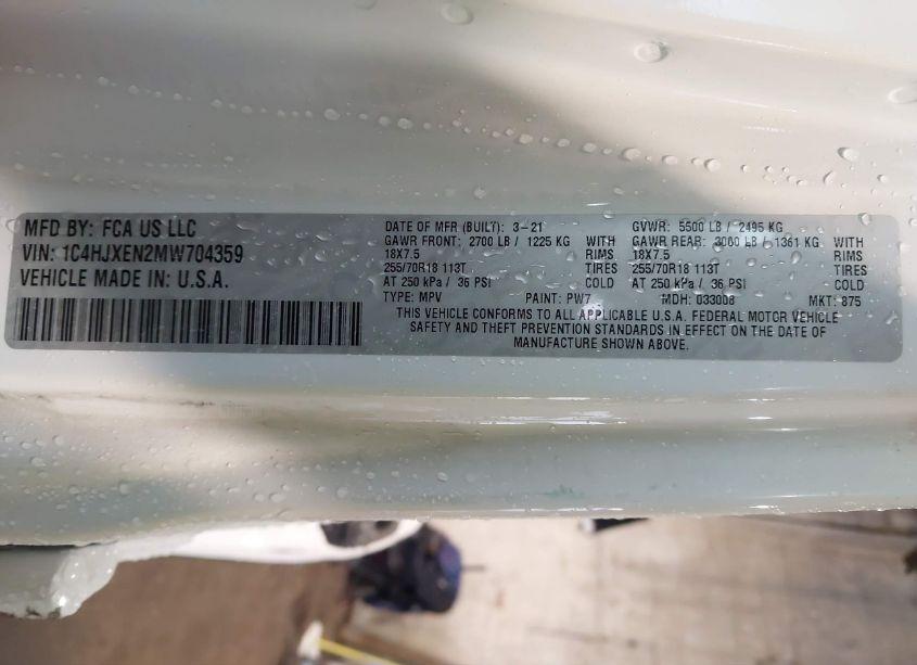 Photo 9 of 2021 Jeep Wrangler UNLIMITED SAHARA 4X4 (VIN 1C4HJXEN2MW704359)