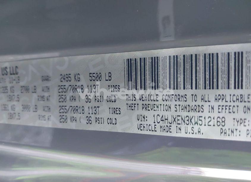 Photo 9 of 2019 Jeep Wrangler UNLIMITED SAHARA 4X4 (VIN 1C4HJXEN3KW512168)