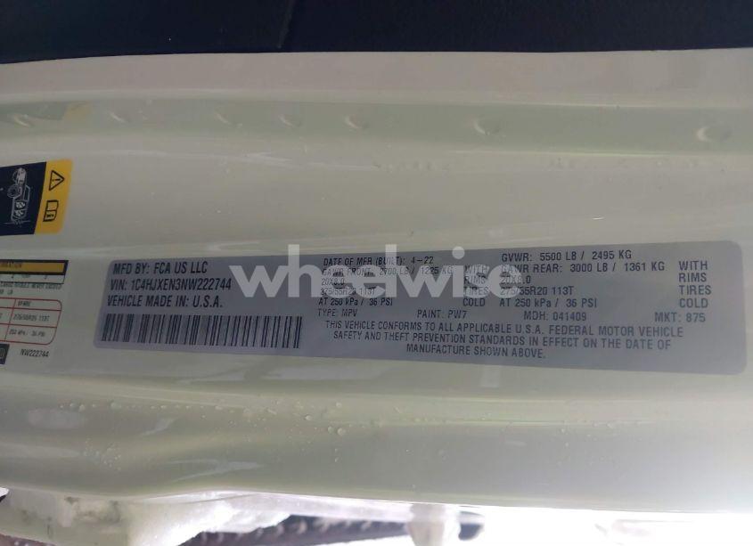 Photo 9 of 2022 Jeep Wrangler UNLIMITED HIGH ALTITUDE 4X4 (VIN 1C4HJXEN3NW222744)