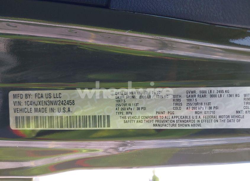 Photo 9 of 2022 Jeep Wrangler UNLIMITED SAHARA 4X4 (VIN 1C4HJXEN3NW242458)