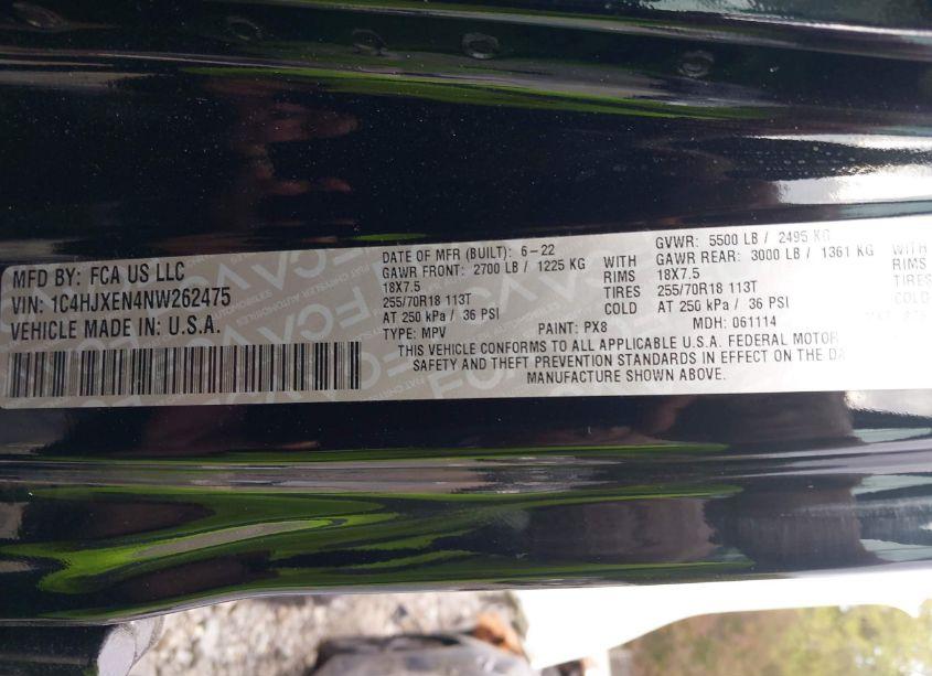 Photo 9 of 2022 Jeep Wrangler UNLIMITED SAHARA 4X4 (VIN 1C4HJXEN4NW262475)