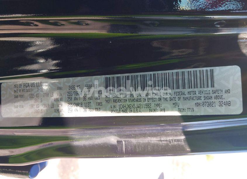 Photo 9 of 2018 Jeep Wrangler UNLIMITED SAHARA 4X4 (VIN 1C4HJXEN5JW211982)