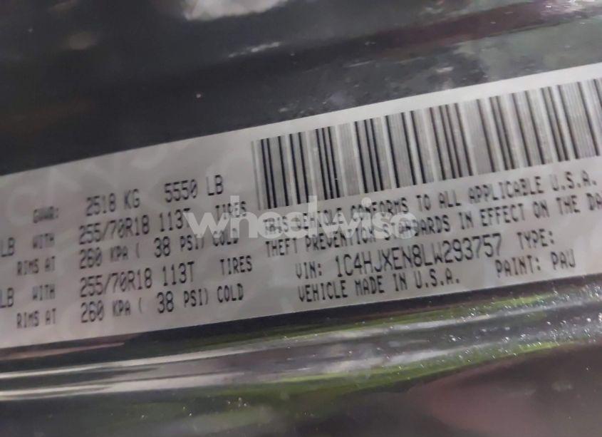 Photo 9 of 2020 Jeep Wrangler UNLIMITED SAHARA ALTITUDE 4X4 (VIN 1C4HJXEN8LW293757)