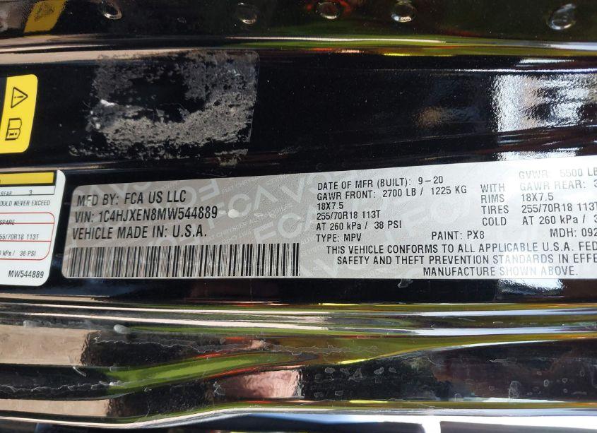 Photo 9 of 2021 Jeep Wrangler UNLIMITED SAHARA 4X4 (VIN 1C4HJXEN8MW544889)