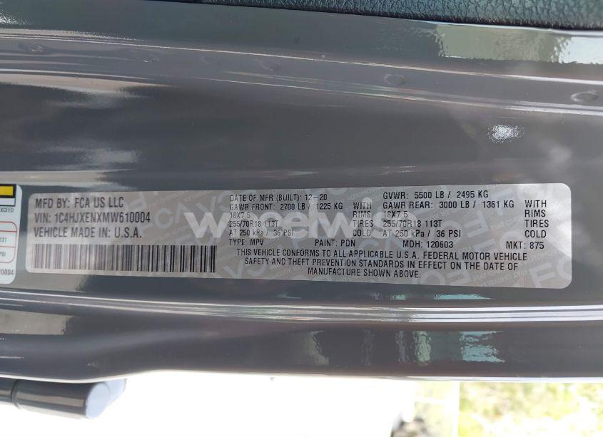 Photo 9 of 2021 Jeep Wrangler UNLIMITED SAHARA ALTITUDE 4X4 (VIN 1C4HJXENXMW610004)