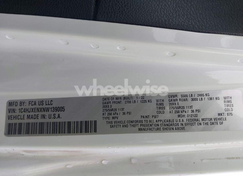 Photo 9 of 2022 Jeep Wrangler UNLIMITED HIGH ALTITUDE 4X4 (VIN 1C4HJXENXNW139005)